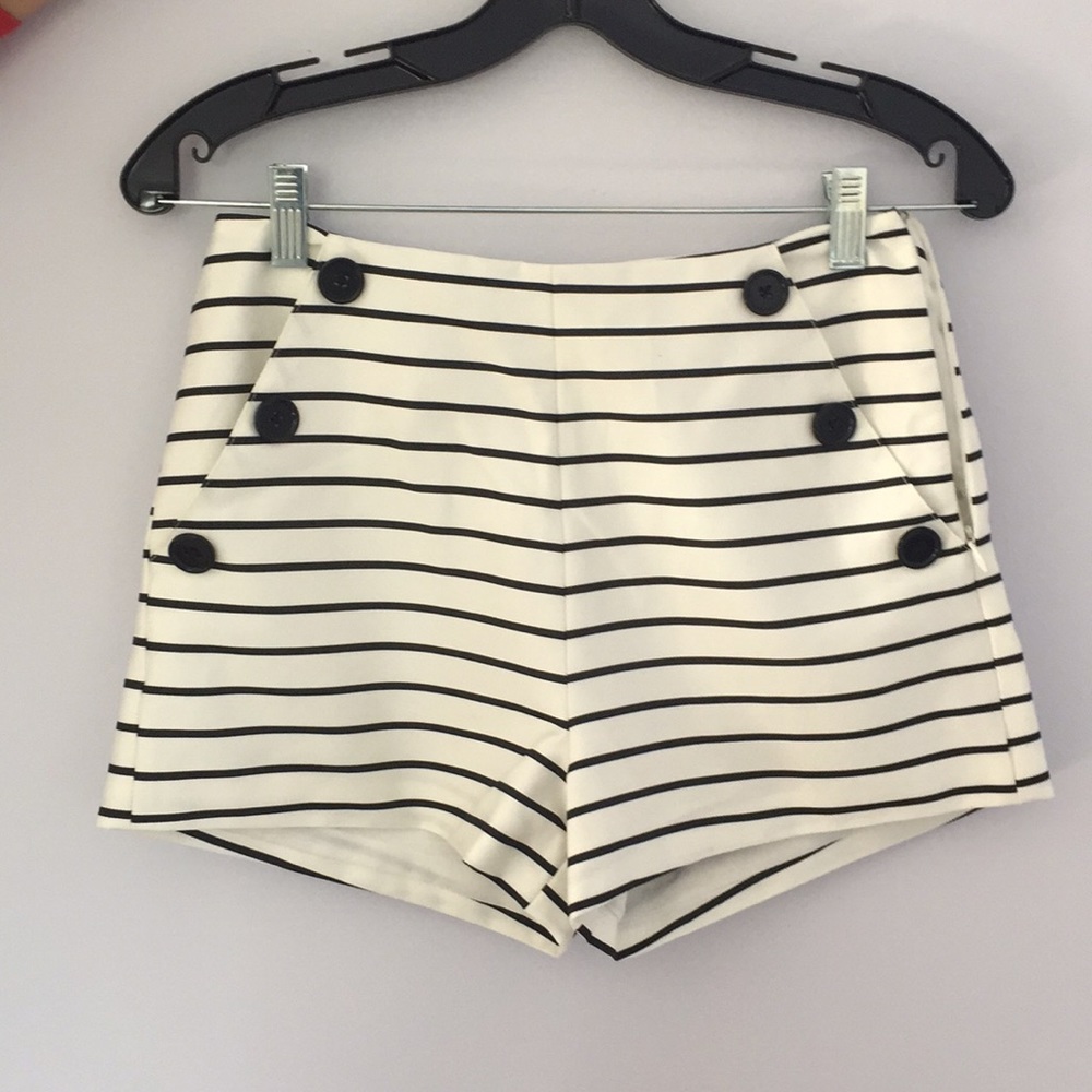 Forever 21 striped high waist shorts
